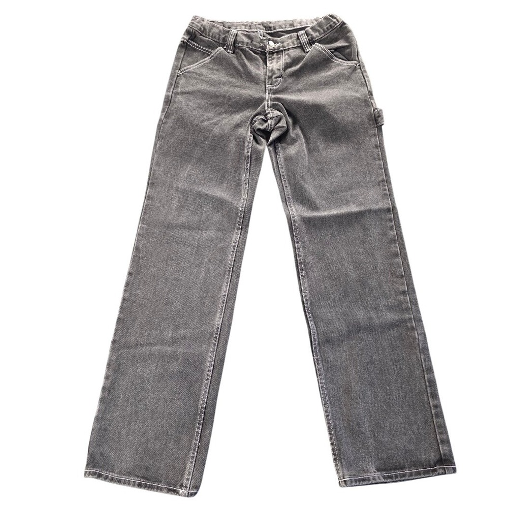 J Galt Grey Carpenter Jeans Straight Leg Contrast Stitch RR166VB‎ YR41LW Size M